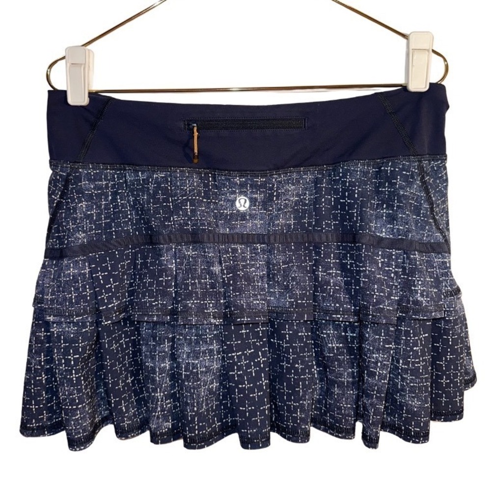 RARE Lululemon Pace Setter Skirt Exploded Sashiko Cross Inkwell Ghost